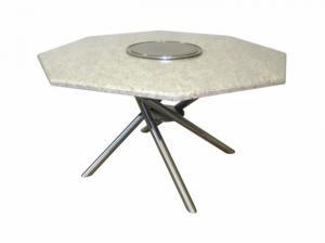 Photo Table plancha octogonale en granit blanc